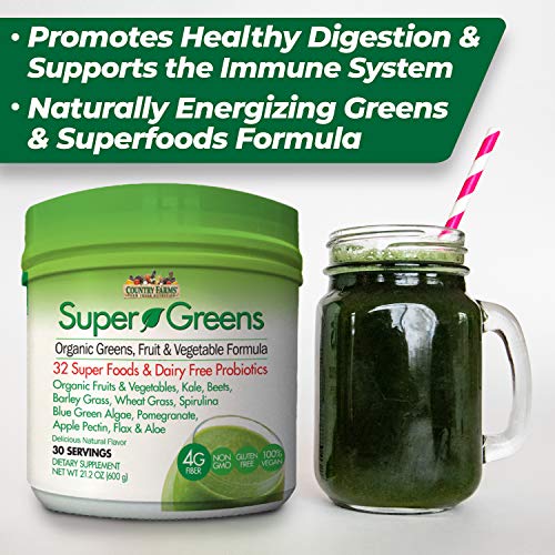 Country Farms Whole Food Sourced All in One Super Greens Supplement