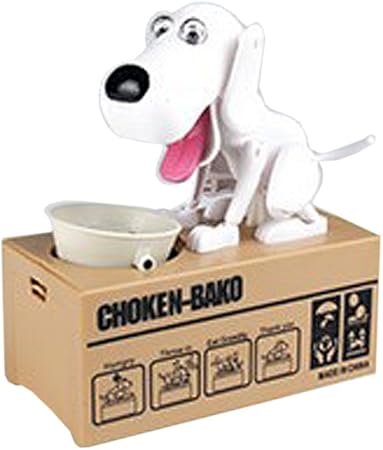 Amazon Mirumiru 可愛くて面白い 犬がお金を食べる おもしろい貯金箱 貯犬箱 白 おもちゃ おもちゃ
