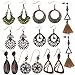 Coolcoco Fashion Metal Vintage Earrings Set with Dangle Pendant for Women Lady Girls Prime (8 Pieces/Set)