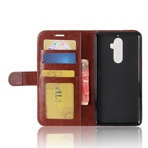Scheam Lenovo K8 Note Case Luxury PU Leather Wallet Flip Protective Leather Covers Case Cover with Card Slots and Stand for Lenovo K8 Note Brown - Thumbnail 6