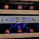 AKDY 21 Bottle Dual Zone Thermoelectric Freestanding Wine Cooler Cellar Chiller Refrigerator Fridge Quiet Operation with Wooden Shevles