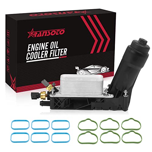RANSOTO Engine Oil Cooler With Oil Filter Housing Adapter Assembly