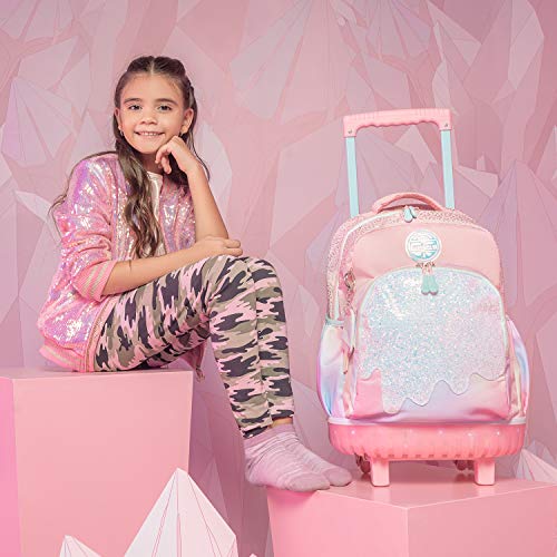 glitter rolling backpack