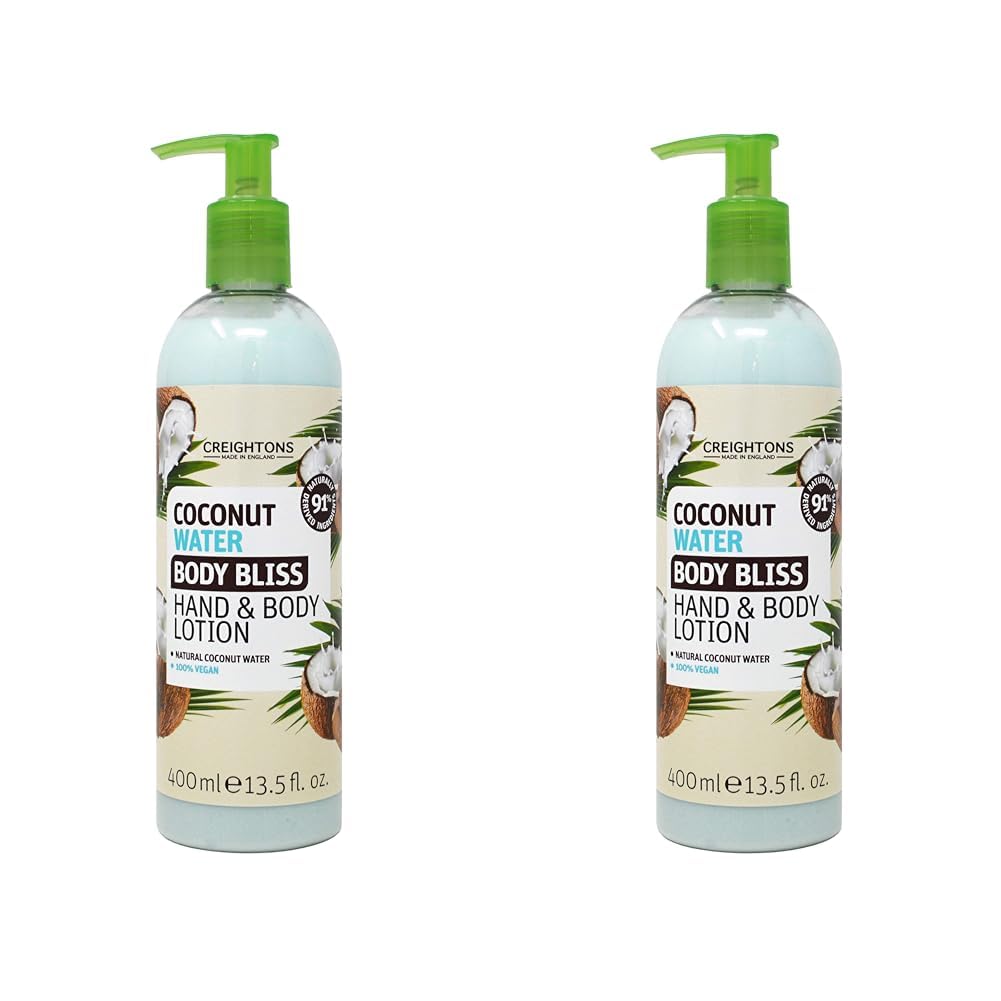 Creightons Body Bliss Coconut Water Hand And Body Lotion (400ml) - Contains 90%+ Naturally Derived Ingredients, Cruelty Free, Vegan Friendly & Paraben Free (Pack of 2)