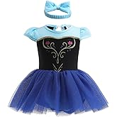 IBAKOM Baby Girl Princess Dress Up Clothes Romper+Headband Summer Outfits Halloween Christmas Birthday Party Dress