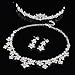 Wedding Pearl Crown Tiara Flower Rhinestone Crystal Neckalce and Earrings Jewelry Sets for Bridal (1#)