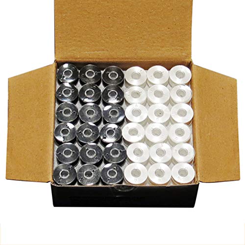 144 Black & White PreWound Bobbins for Brother Embroidery Machines