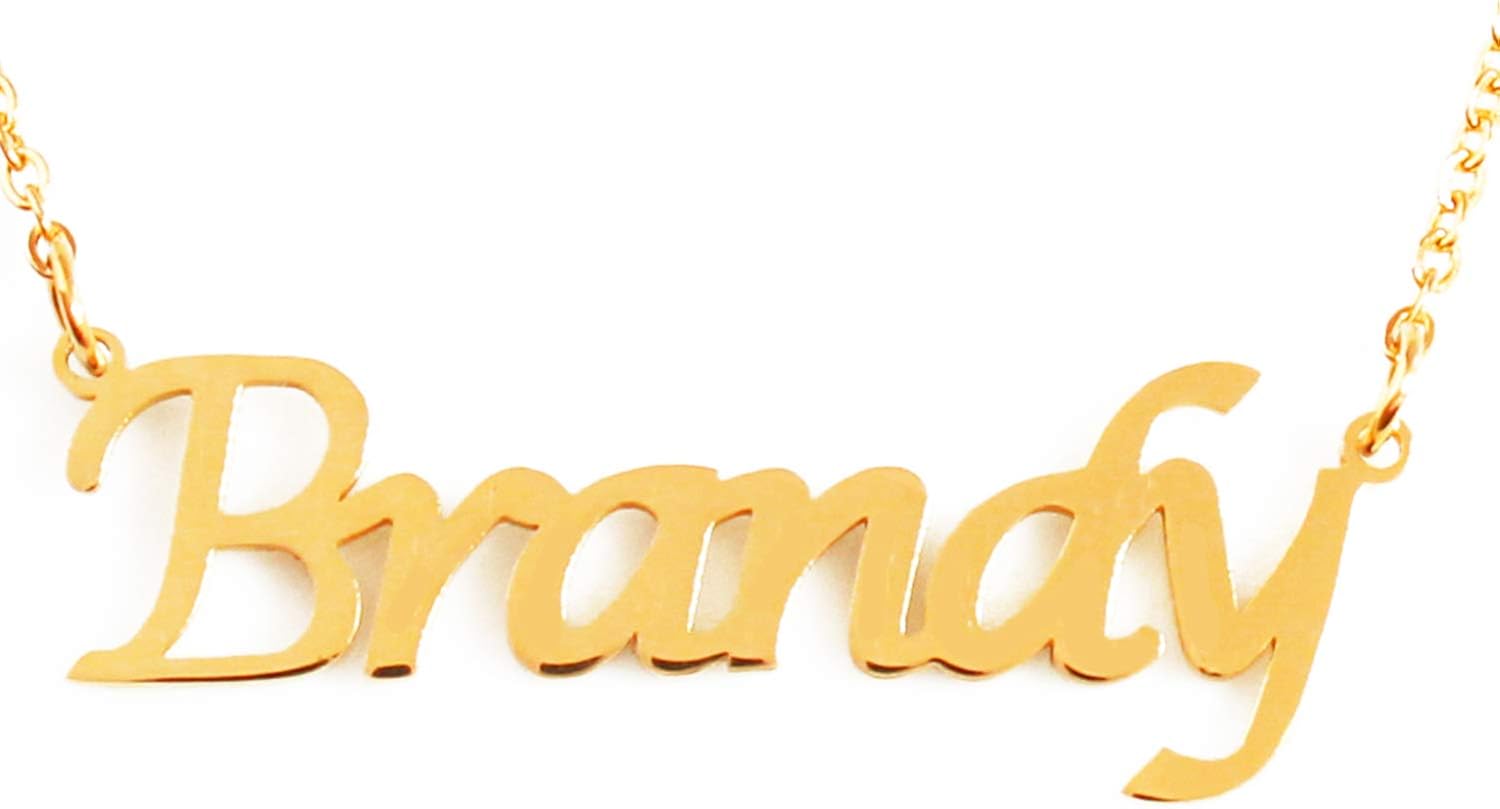 Brandy Name Necklace 18ct Gold Plated Personalized Dainty