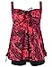 Hilor Womens Tummy Control Swimwear Plus Size Flowy Swimsuits with Shorts Vintage Two Piece Bathing Suits Red 16