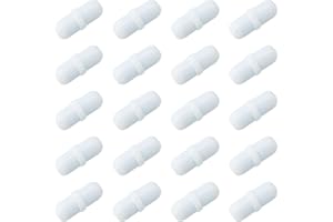 MECCANIXITY Magnetic Stirrer Mixer Stir Bar Rod 20mm/0.79" Cylinder Shape PTFE Coating Magnet White for Laboratory 20Pcs