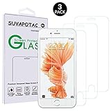 [3 Pack] iPhone 6S Plus Screen Protector, SUVAPOTAC Bubble Free 0.26mm 9H Tempered Glass Screen Protector for iPhone 6 Plus and iPhone 6s Plus (5.5