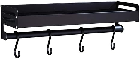 CBXSF Estante De Baño Negro Espacio De Baño Estante De Aluminio De Una