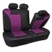 FH Group Automotive Car Seat Covers Full Set Premium 3D Air Mesh Purple and Black Seat Covers, Airbag Compatible and Split Bench Cover Universal Fit Interior Accessories for Cars Trucks and SUVs