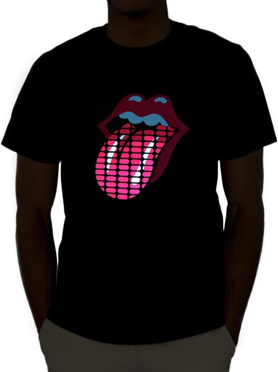 Emazing Lights Lips Sound Activated Light Up Rave Tee (Large)