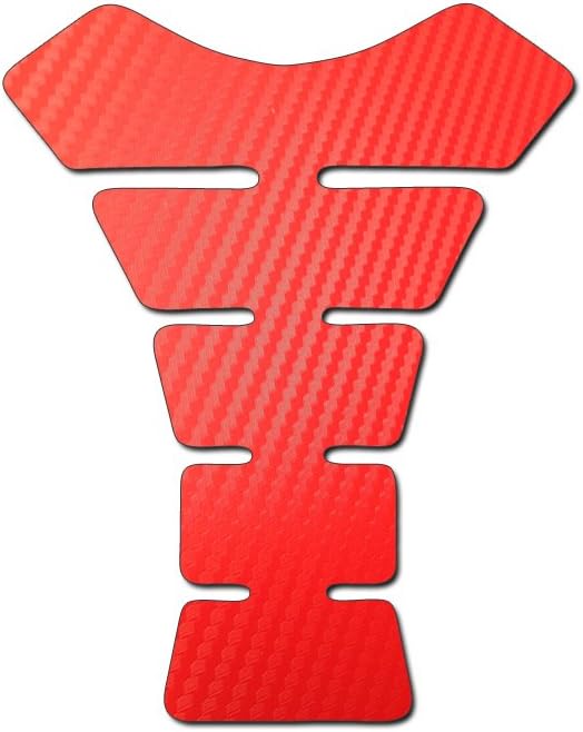 Motorbike Tank Pad Protector Motorcycle Scratch Pad - Red Carbon Fibre Effect