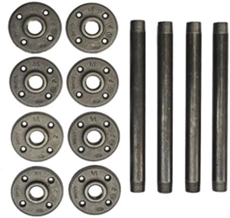 Industrial Pipe Table Legs 24 Inch - 4 Pack ◈ Perfect For Metal Table Legs, Side Table, Bench, Shelf, Night Stand - Industrial Quality ◈ Flange, 1/2 Inch