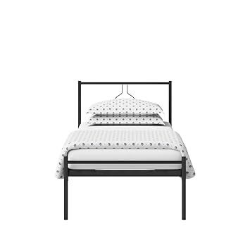 Original Bed Co. Meiji Satin Black Single Iron/Metal Bed- 30
