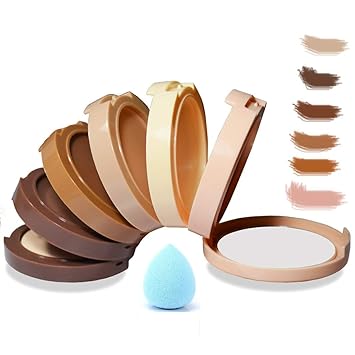 Spanking 5 Color Contour Concealing Shading Powder Concealer Palette (Free Makeup Puff)