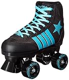 New! 2016 Epic Star Hydra Indoor Outdoor Classic High-Top Quad Roller Skates w/ 2 Pair of Laces (Blue & Black)