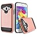Circle Galaxy Core Prime Case, 2-Piece Style Hybrid Shockproof Hard Case Cover (TM) Stylus Touch Screen Pen and Screen Protector - Rose Gold