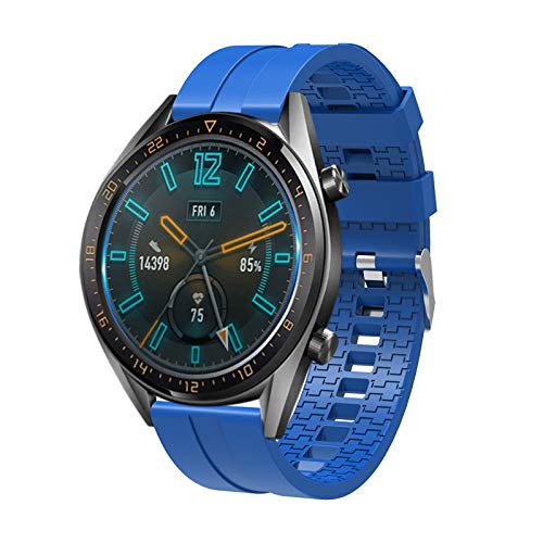 Fleshy Leaf Watch Band Compatible with Honor Magic Watch 2 46mm / Huawei GT/GT 2 3 46mm / GT 2e / GT 2 Pro/GT Active Sport Strap 22mm Quick Release Soft Silicone Band (Blue)