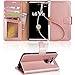 LG V20 Case,Arae LG V20 Wallet Case with Kickstand and Flip Cover, Rose Gold