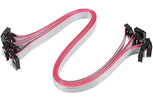uxcell IDC 10 Pins Connector Flat Ribbon Cable Female Connector Length 30cm 2mm Pitch,5pcs