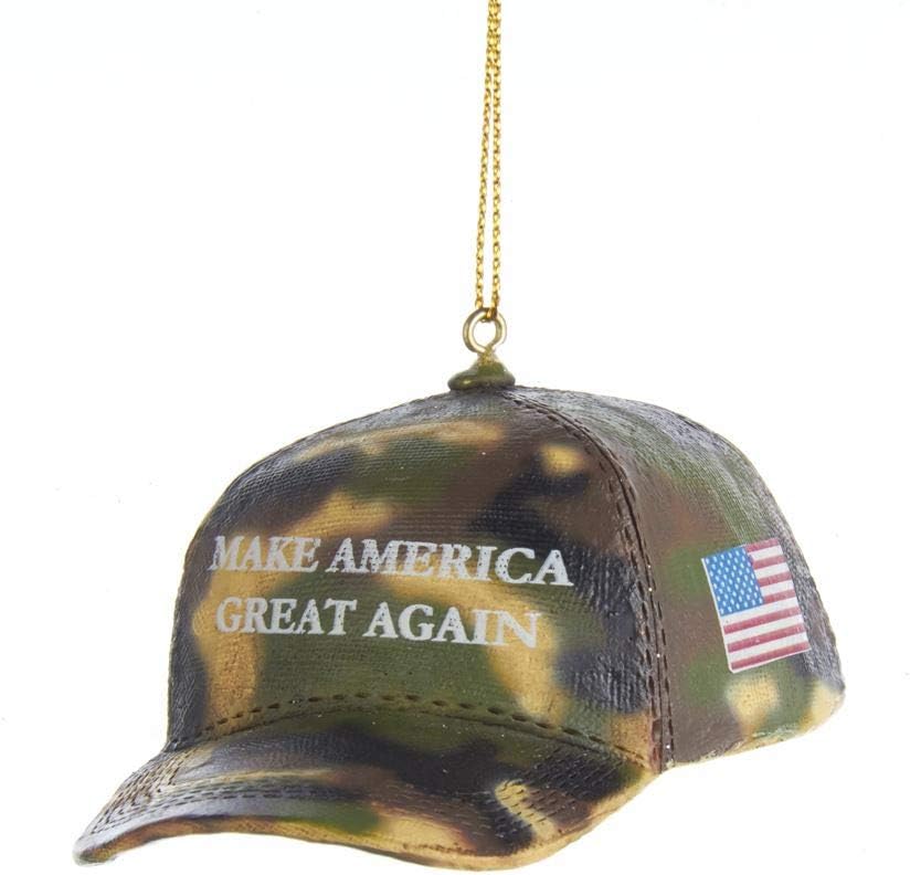 Kurt Adler D3483 Camouflage Make America Great Again Hat Ornament