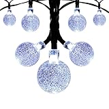 Innoo Tech Solar String Lights Outdoor Globe Christmas String Lights 19.7ft 30 Led White Crystal Ball Decoration for Patio ,Garden ,Wedding,Party,Bedroom