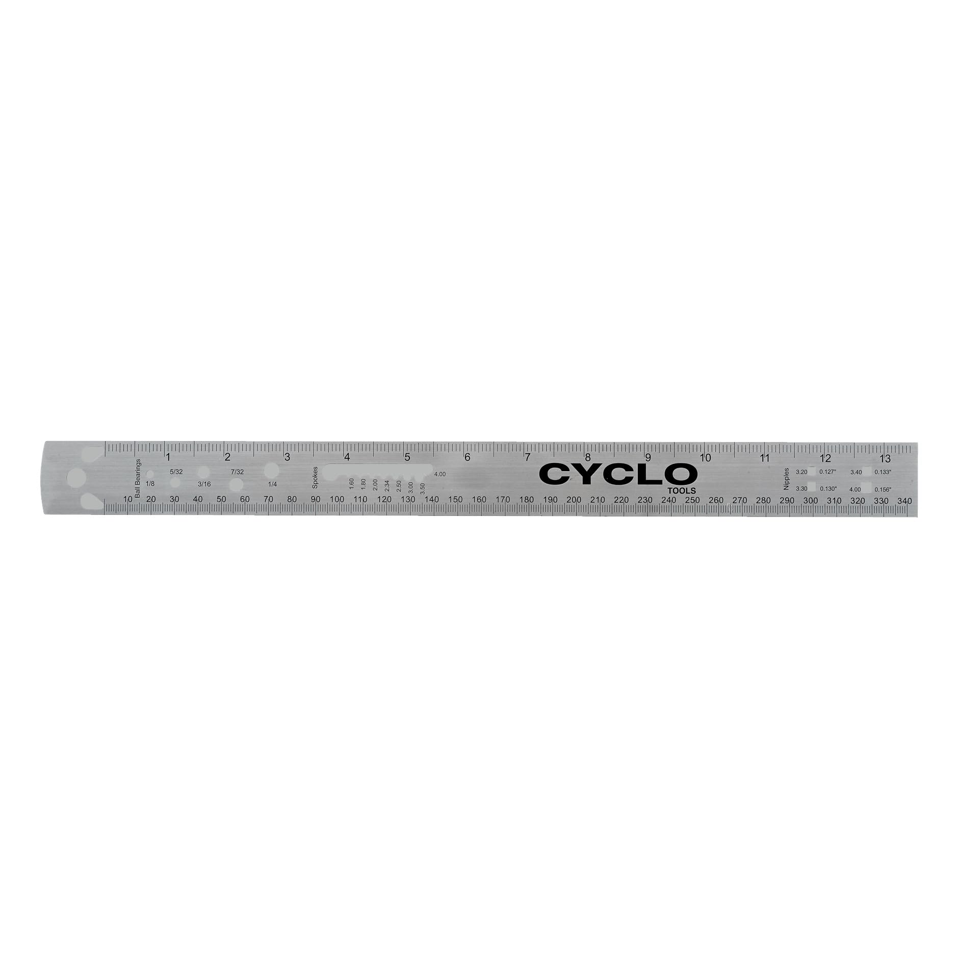 WELDTITE CYCLO Spoke Ruler for Ball Bearings, Spoke & Nipple Measurements - 340 mm