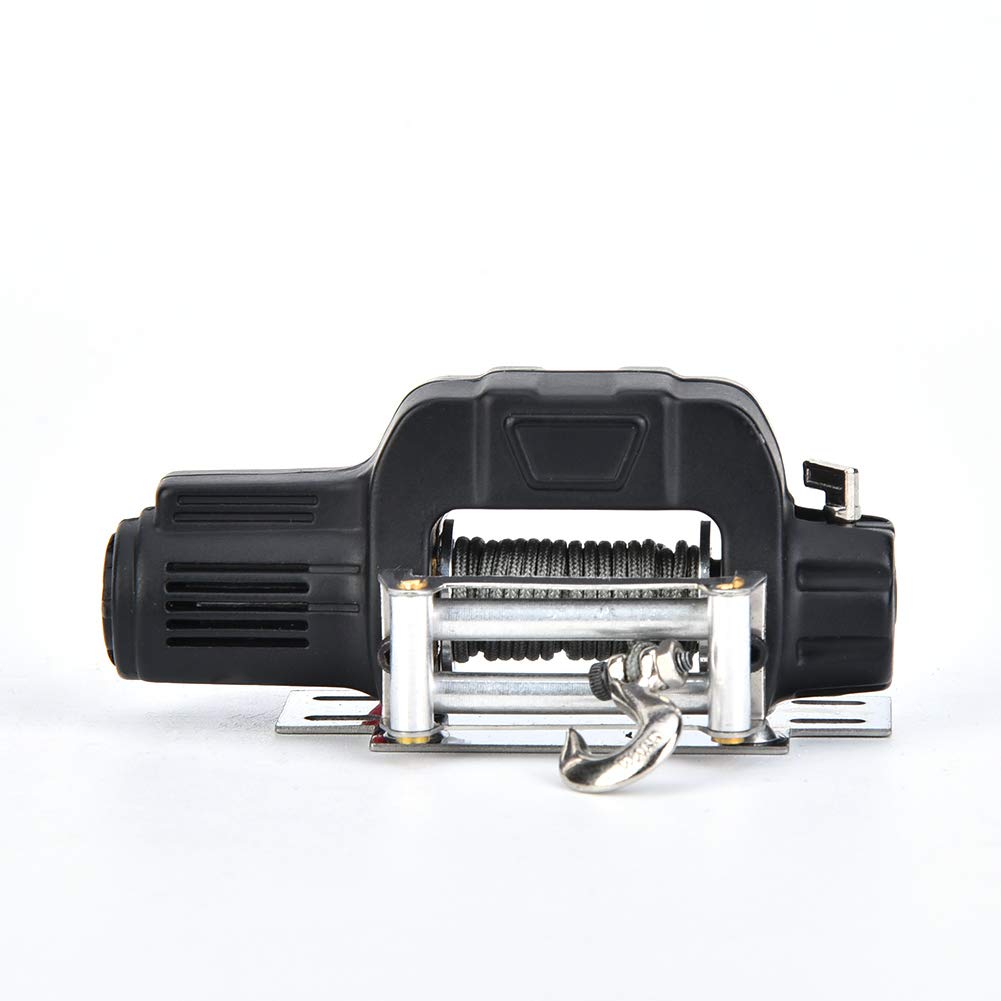 Tbest RC Electric Winch, Wireless RC Crawler Winch with Controller Box, Screws, Nuts, Sticker(Black)