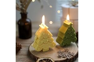 SLOWLYTALK Candle Molds - Silicone Mold for Candles Making, DIY 3D Moulds for Soy Wax, Beeswax, Scented Candle, Valentine's Day Gifts (Christmas Tree)