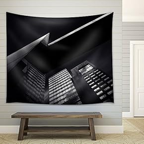 Modern Architecture View from Below - Fabric Wall Tapestry Home Decor - 51x60 inches