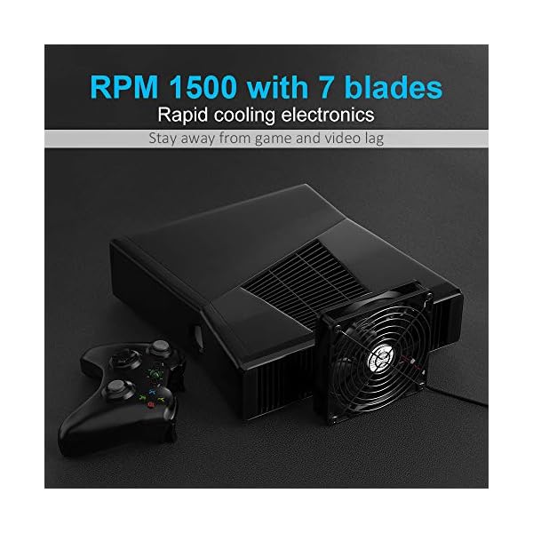 ELUTENG-120mm-Fan-USB-Computer-Fans-USB-Fan-5456CFM-1500RPM-USB-Powered-Cooling-Fan-with-Metal-Grill-Guard-5V-Fan-Compatible-for-PC-PS4-XboxTV-BoxLaptopAV-Cabinet-etc ELUTENG 120mm Fan USB Computer Fans USB Case Fan 54.56CFM 1500RPM USB Powered Cooling Fan with Metal Grill Guard 5V Fan…