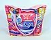 Waterproof Dolphin Design Canvas Beach Tote Bag Zipper Closure with Wood Balls 21 X 15 X 6