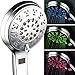 Hotel Spa 3 Colors LED Hand Shower with Temperature Display, Chrome, 4.25