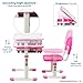 VIVO Pink Height Adjustable Children's Desk and Chair Set | Kids Interactive Workstation