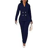 Ophestin Women 3 Piece Pant Suit Set Long Sleeve Blazer Business Casual Dressy Work Office Outfits