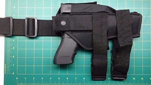 Elite Tactical Drop Leg Gun Thigh Holster Right Handed Black Military Size 36