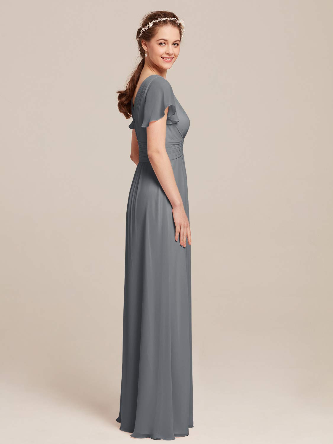 maxi bridesmaid dress with sleeves