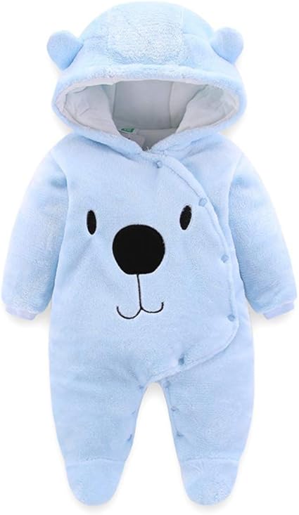 Bebe Combinaisons Flanelle Barboteuses Manches Longues Tenues D Hiver Manteau A Capuche 0 3 Mois Amazon Fr Bebes Puericulture