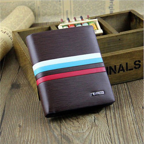 New Fashion Mens Leather Bifold Clutch Credit/ID Card Holder Business Wallet Purse,hobo 02 (shipping fast)