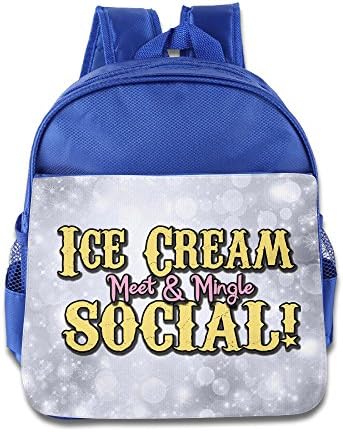 OurLove Ice Cream Social Children Bookbag Backpack Leisure Size Size Key RoyalBlue