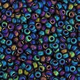 Miyuki 8/0 Japanese Glass Seed Beads 22gms SB401 in Black Grey OP. AB