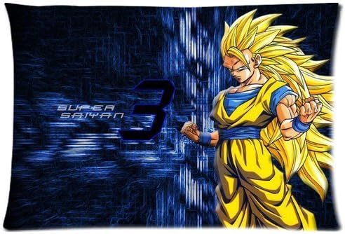 Japan Anime Cartoon Dragon Ball Super Saiyan Goku Custom Queen Size Bed Pillowcase DIY Pillowslips Roomy in Size 20 * 30 Inch