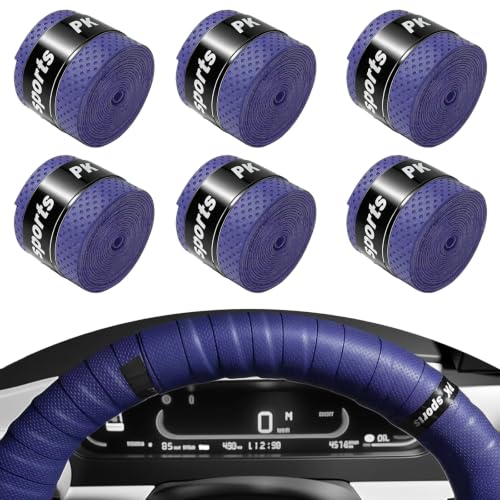 6-Pack Steering Wheel Wrap Tape, 3.6FT Sweat Absorbent High-Elasticity Steering Wheel Grip Cover, Anti-Slip Tape for Most Standard Steering Wheels (Purple) at Amazon