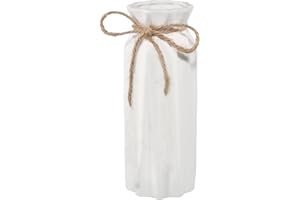 DUCIGE White Ceramic Vase-Flower Vase Dried Flower Vase for Modern Home Decor, Fit for Foyer Living Room Fireplace Bedroom Kitchen,Decent Gift, 8.27" H