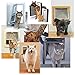 SaiKo 4 Way Lock Large Size Cat Door Cat Flap Door Magnetic Pet Door,Small Dog Door