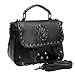 MG Collection Ming Gothic Skull Studded Structured Shoulder Bag, Black, One Size