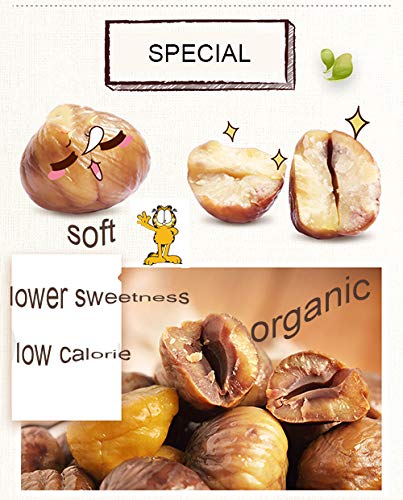 YUHO Peeled Roasted Organic Chestnuts, non-GMO, No Color, No Cyclamate, No Preservatives, Healthy Snack, Vacuum Packed, 5.64 Oz